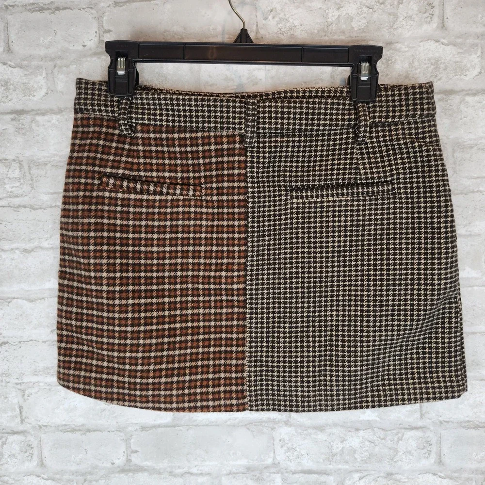 Rails‎ Skirt Prim Mixed Mini Check Brown Black Houndstooth Tweed Academia Small